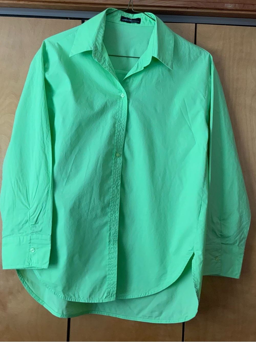 Bright Mint Green Button-Up Shirt